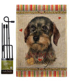 Wire Haired Dachshund Happiness - Pets Nature Vertical Impressions Decorative Flags HG110171 Made In USA