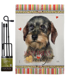 Wire Haired Dachshund Happiness - Pets Nature Vertical Impressions Decorative Flags HG110171 Made In USA