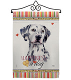 Dalmatian Happiness - Pets Nature Vertical Impressions Decorative Flags HG110172 Made In USA