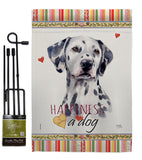 Dalmatian Happiness - Pets Nature Vertical Impressions Decorative Flags HG110172 Made In USA