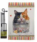 Long Hair Dilute Calico Happiness - Pets Nature Vertical Impressions Decorative Flags HG110174 Made In USA