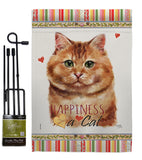 Brown Dilute Calico Happiness - Pets Nature Vertical Impressions Decorative Flags HG110175 Made In USA