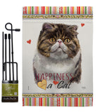 Exotic Short Hair Happiness - Pets Nature Vertical Impressions Decorative Flags HG110177 Made In USA