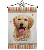 Golden Retriever Happiness - Pets Nature Vertical Impressions Decorative Flags HG110180 Made In USA