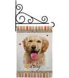 Golden Retriever Happiness - Pets Nature Vertical Impressions Decorative Flags HG110180 Made In USA