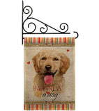 Golden Retriever Happiness - Pets Nature Vertical Impressions Decorative Flags HG110180 Made In USA