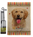 Golden Retriever Happiness - Pets Nature Vertical Impressions Decorative Flags HG110180 Made In USA