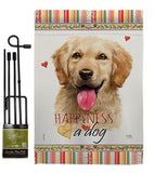 Golden Retriever Happiness - Pets Nature Vertical Impressions Decorative Flags HG110180 Made In USA