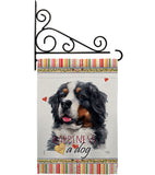 Bernese Cattle Happiness - Pets Nature Vertical Impressions Decorative Flags HG110183 Made In USA