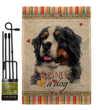 Bernese Cattle Happiness - Pets Nature Vertical Impressions Decorative Flags HG110183 Made In USA