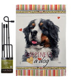 Bernese Cattle Happiness - Pets Nature Vertical Impressions Decorative Flags HG110183 Made In USA