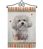 Bichon Frise Happiness - Pets Nature Vertical Impressions Decorative Flags HG110184 Made In USA