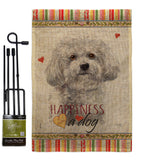 Bichon Frise Happiness - Pets Nature Vertical Impressions Decorative Flags HG110184 Made In USA