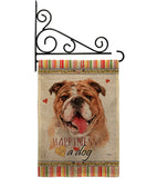 Bulldog Happiness - Pets Nature Vertical Impressions Decorative Flags HG110188 Made In USA