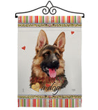 German Shepherd Happiness - Pets Nature Vertical Impressions Decorative Flags HG110190 Made In USA
