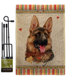 German Shepherd Happiness - Pets Nature Vertical Impressions Decorative Flags HG110190 Made In USA