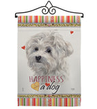 Maltese Happiness - Pets Nature Vertical Impressions Decorative Flags HG110194 Made In USA