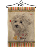 Maltese Happiness - Pets Nature Vertical Impressions Decorative Flags HG110194 Made In USA