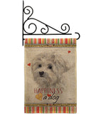 Maltese Happiness - Pets Nature Vertical Impressions Decorative Flags HG110194 Made In USA