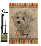 Maltese Happiness - Pets Nature Vertical Impressions Decorative Flags HG110194 Made In USA