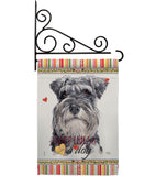 Miniature Schnauzer Happiness - Pets Nature Vertical Impressions Decorative Flags HG110197 Made In USA