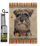 Miniature Schnauzer Happiness - Pets Nature Vertical Impressions Decorative Flags HG110197 Made In USA