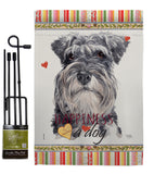 Miniature Schnauzer Happiness - Pets Nature Vertical Impressions Decorative Flags HG110197 Made In USA