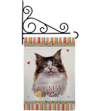 Norwegian Forest Happiness - Pets Nature Vertical Impressions Decorative Flags HG110198 Made In USA