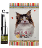 Norwegian Forest Happiness - Pets Nature Vertical Impressions Decorative Flags HG110198 Made In USA