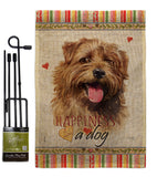 Norfolk Terrier Happiness - Pets Nature Vertical Impressions Decorative Flags HG110199 Made In USA