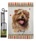 Norfolk Terrier Happiness - Pets Nature Vertical Impressions Decorative Flags HG110199 Made In USA