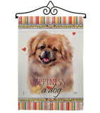 Pekingese Happiness - Pets Nature Vertical Impressions Decorative Flags HG110201 Made In USA