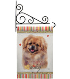 Pekingese Happiness - Pets Nature Vertical Impressions Decorative Flags HG110201 Made In USA