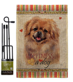 Pekingese Happiness - Pets Nature Vertical Impressions Decorative Flags HG110201 Made In USA