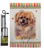 Pekingese Happiness - Pets Nature Vertical Impressions Decorative Flags HG110201 Made In USA