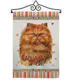 Tan Persian Happiness - Pets Nature Vertical Impressions Decorative Flags HG110204 Made In USA