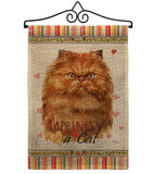 Tan Persian Happiness - Pets Nature Vertical Impressions Decorative Flags HG110204 Made In USA