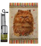 Tan Persian Happiness - Pets Nature Vertical Impressions Decorative Flags HG110204 Made In USA