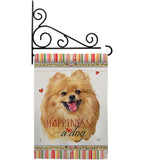 Pomeranian Happiness - Pets Nature Vertical Impressions Decorative Flags HG110206 Made In USA