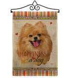 Pomeranian Happiness - Pets Nature Vertical Impressions Decorative Flags HG110206 Made In USA