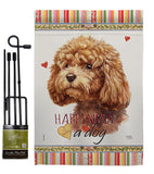 Poodle Happiness - Pets Nature Vertical Impressions Decorative Flags HG110207 Made In USA