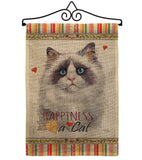 Blue Bicolor Ragdoll Happiness - Pets Nature Vertical Impressions Decorative Flags HG110211 Made In USA