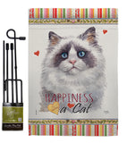 Blue Bicolor Ragdoll Happiness - Pets Nature Vertical Impressions Decorative Flags HG110211 Made In USA