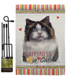 Mitted Ragdoll Happiness - Pets Nature Vertical Impressions Decorative Flags HG110213 Made In USA