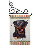 Rottweiler Happiness - Pets Nature Vertical Impressions Decorative Flags HG110214 Made In USA