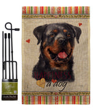 Rottweiler Happiness - Pets Nature Vertical Impressions Decorative Flags HG110214 Made In USA