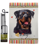 Rottweiler Happiness - Pets Nature Vertical Impressions Decorative Flags HG110214 Made In USA