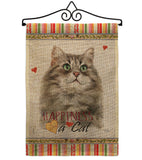 Silver Siberian Happiness - Pets Nature Vertical Impressions Decorative Flags HG110220 Made In USA