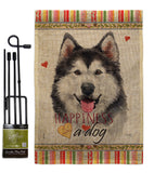 Siberian Husky Happiness - Pets Nature Vertical Impressions Decorative Flags HG110223 Made In USA