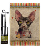 Sphynx Happiness - Pets Nature Vertical Impressions Decorative Flags HG110225 Made In USA